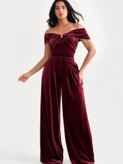 Velvet Wide-Leg Sculpting Trousers