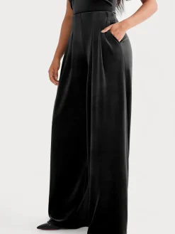 Velvet Wide-Leg Sculpting Trousers