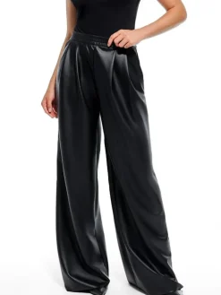 Velvet Wide-Leg Sculpting Trousers