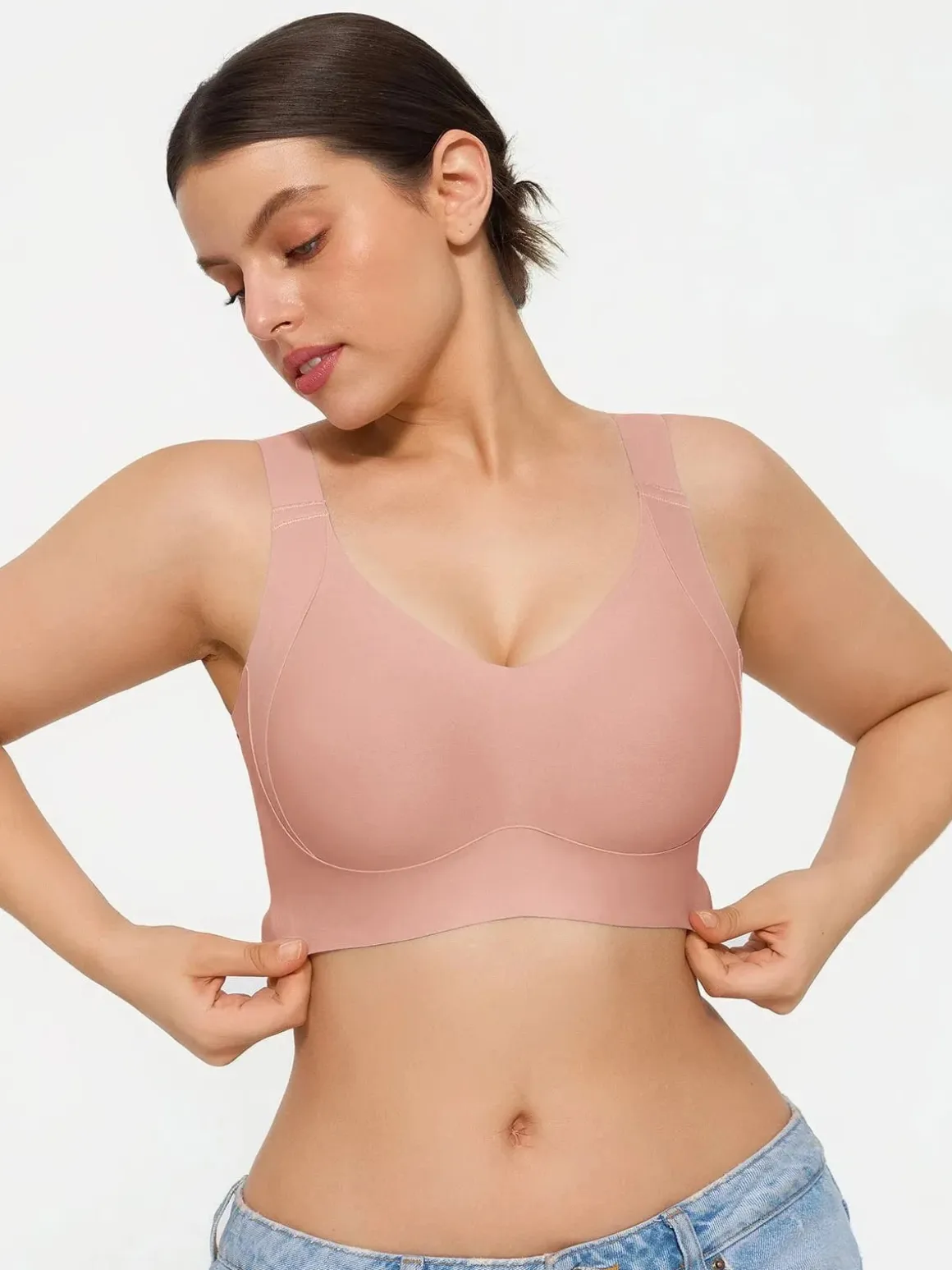Wireless Wide Strap Everyday Supportive Push Up Comfort Bra
