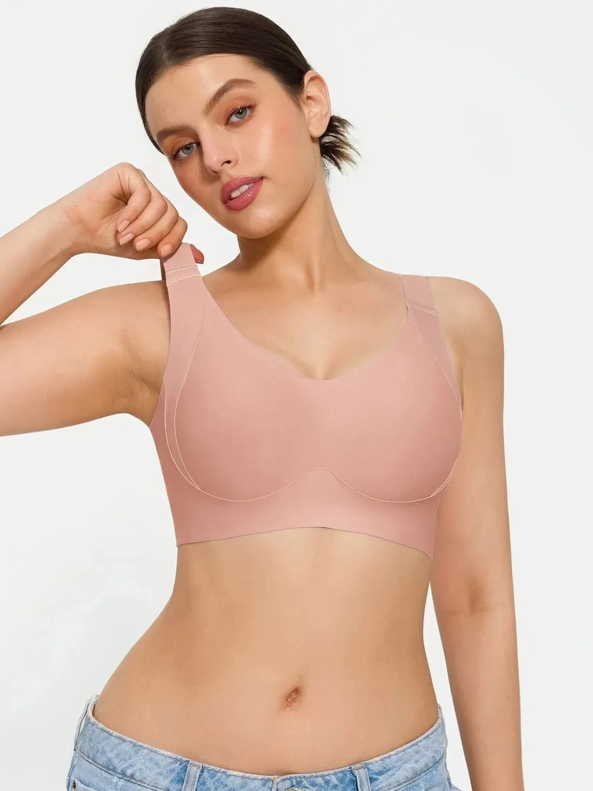 Wireless Wide Strap Everyday Supportive Push Up Comfort Bra