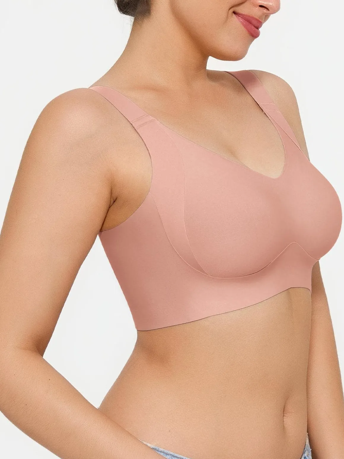 Wireless Wide Strap Everyday Supportive Push Up Comfort Bra