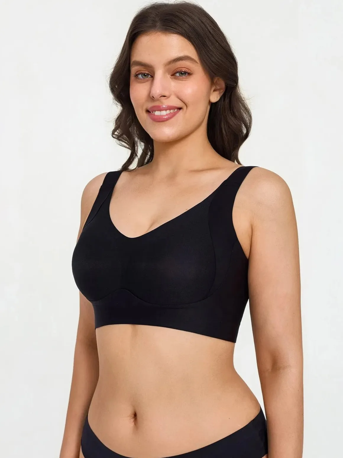 Wireless Wide Strap Everyday Supportive Push Up Comfort Bra
