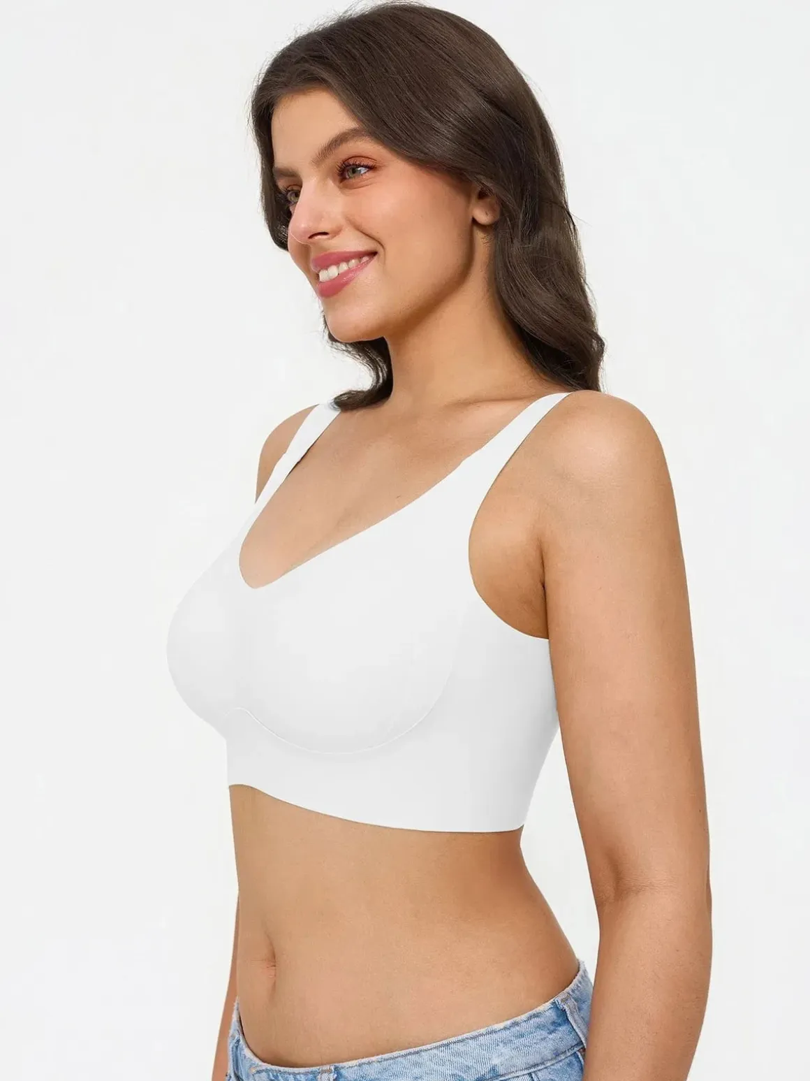 Wireless Wide Strap Everyday Supportive Push Up Comfort Bra