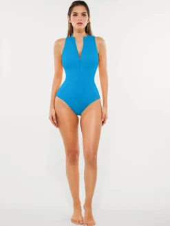 Zip-Front Waist Shaping Swimsuit