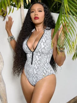 Zip-Front Waist Shaping Swimsuit