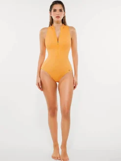 Zip-Front Waist Shaping Swimsuit
